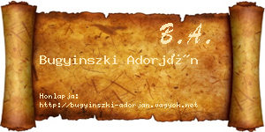 Bugyinszki Adorján névjegykártya